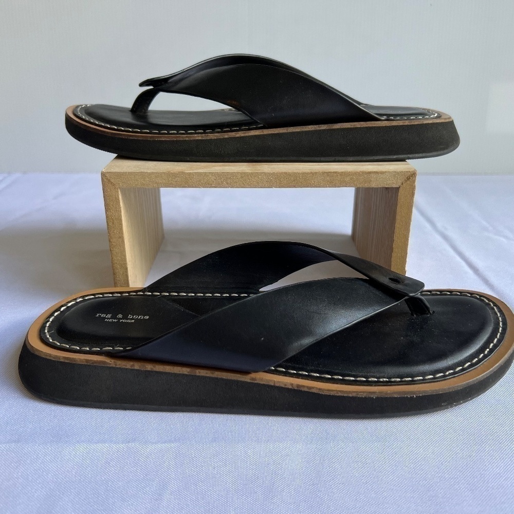 Rag and Bone Sold Out Parker Thong Sandals in Black Size 37 - Picture 4 of 7